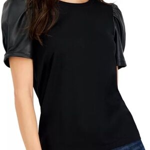 Nine West Black Boxy Puff Sleeve Blouse *Never Worn*